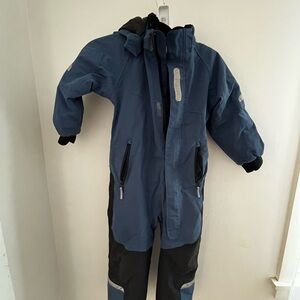 Polarn O. Pyret Blue and Black Kids snow suit